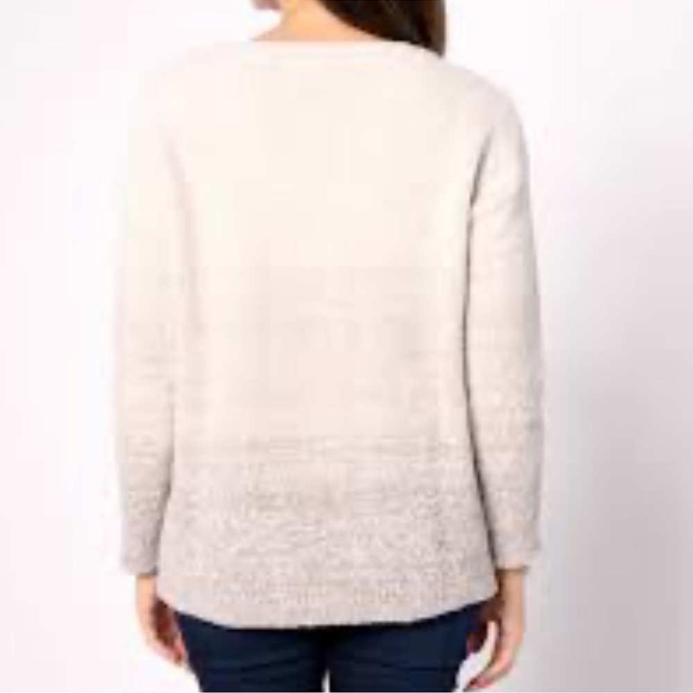 Barefoot Dreams CozyChic Ombre Boatneck Pullover Sz M - Picture 2 of 6